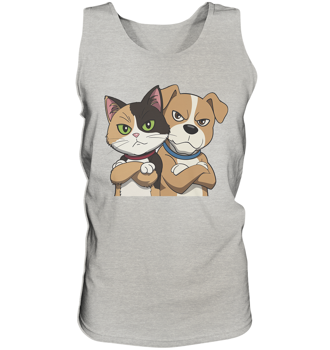 Hund und Katze grumpy - personalisierbar - Tank-Top