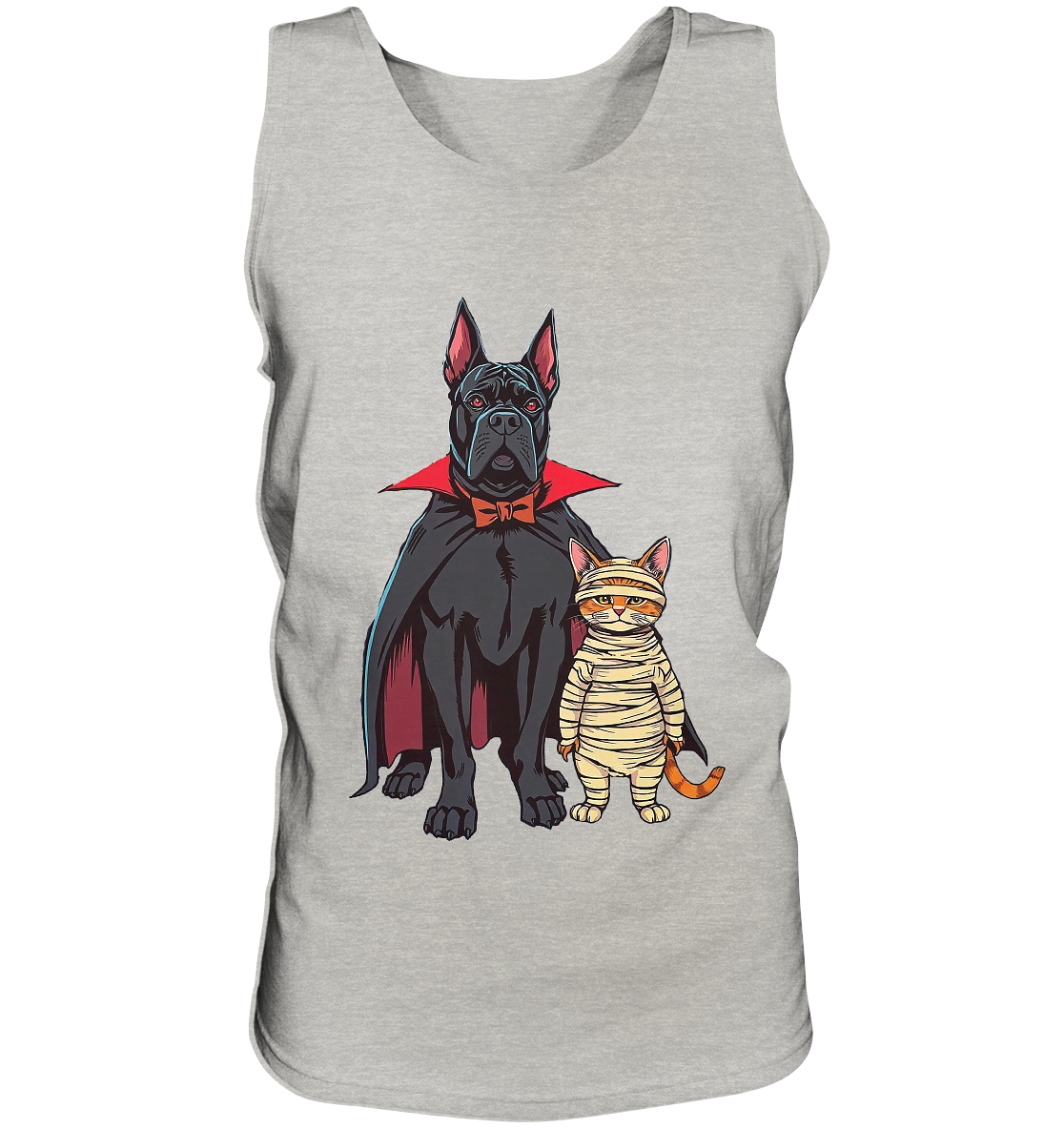 Halloween Cane Corso mit Katze als comic - Tank-Top