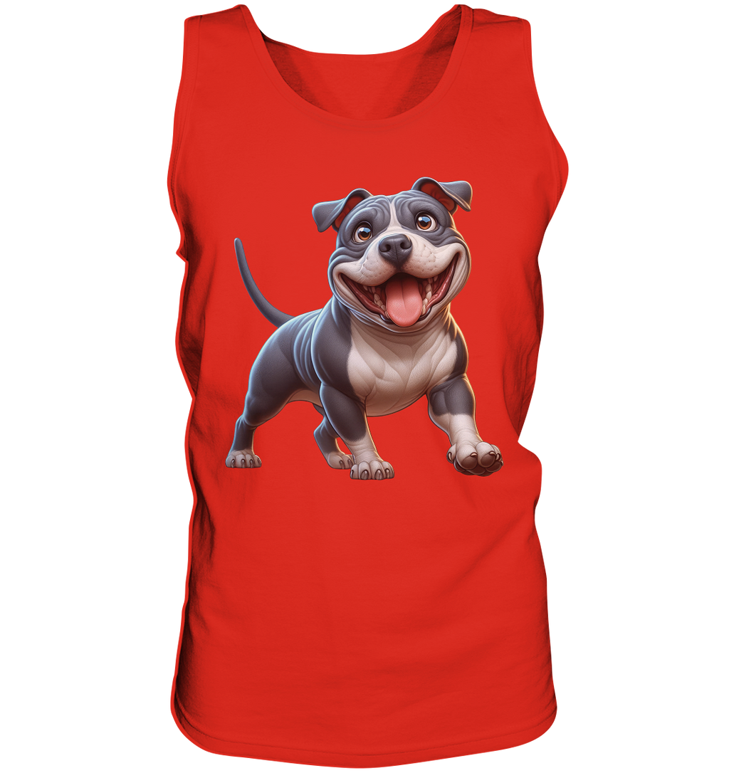 Pittbull Cartoon Hund personalisierbar - Tank-Top