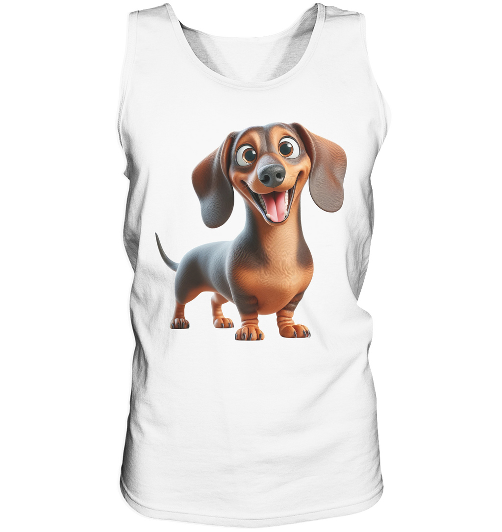 Happy Dackel Cartoon - personalisierbar - Tank-Top