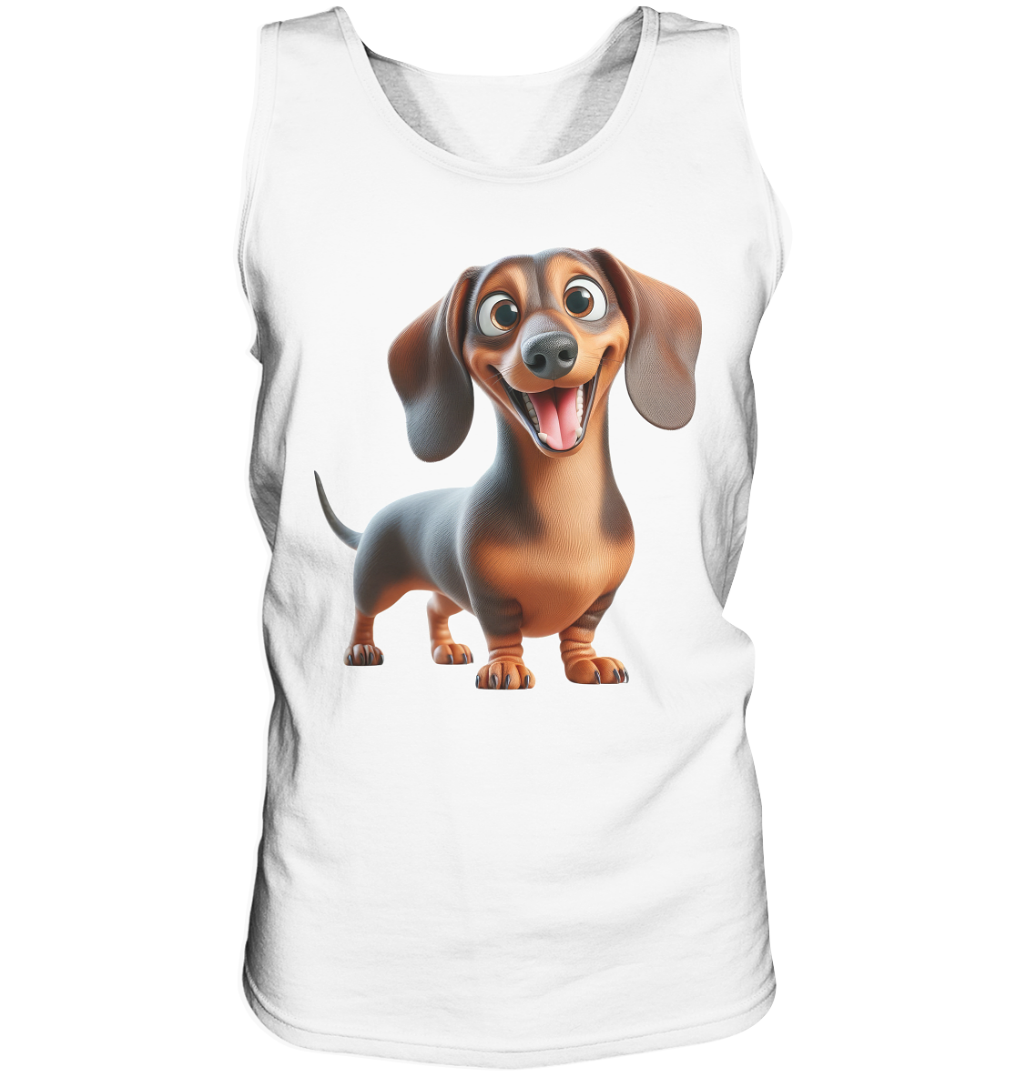 Happy Dackel Cartoon - personalisierbar - Tank-Top