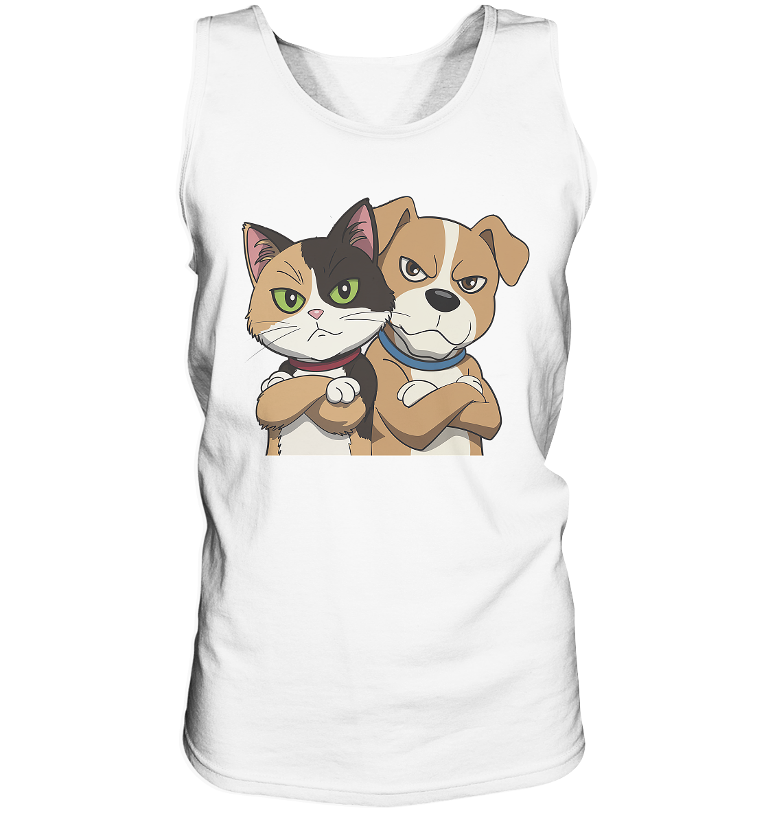 Hund und Katze grumpy - personalisierbar - Tank-Top