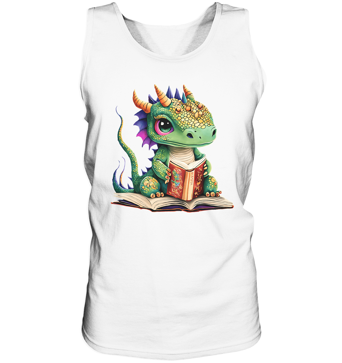Kleiner lesender Drache -personalisierbar - Tank-Top