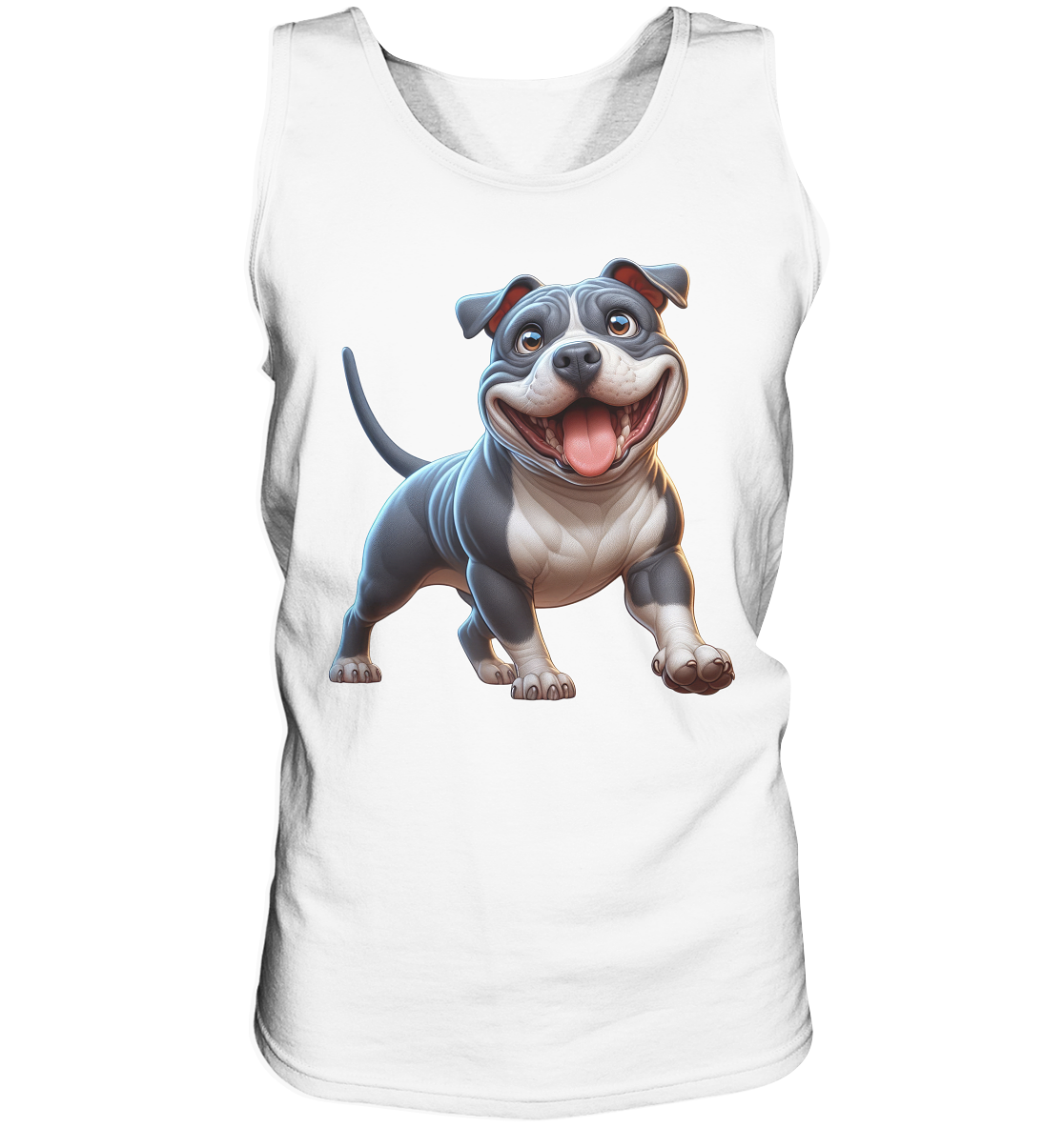Pittbull Cartoon Hund personalisierbar - Tank-Top