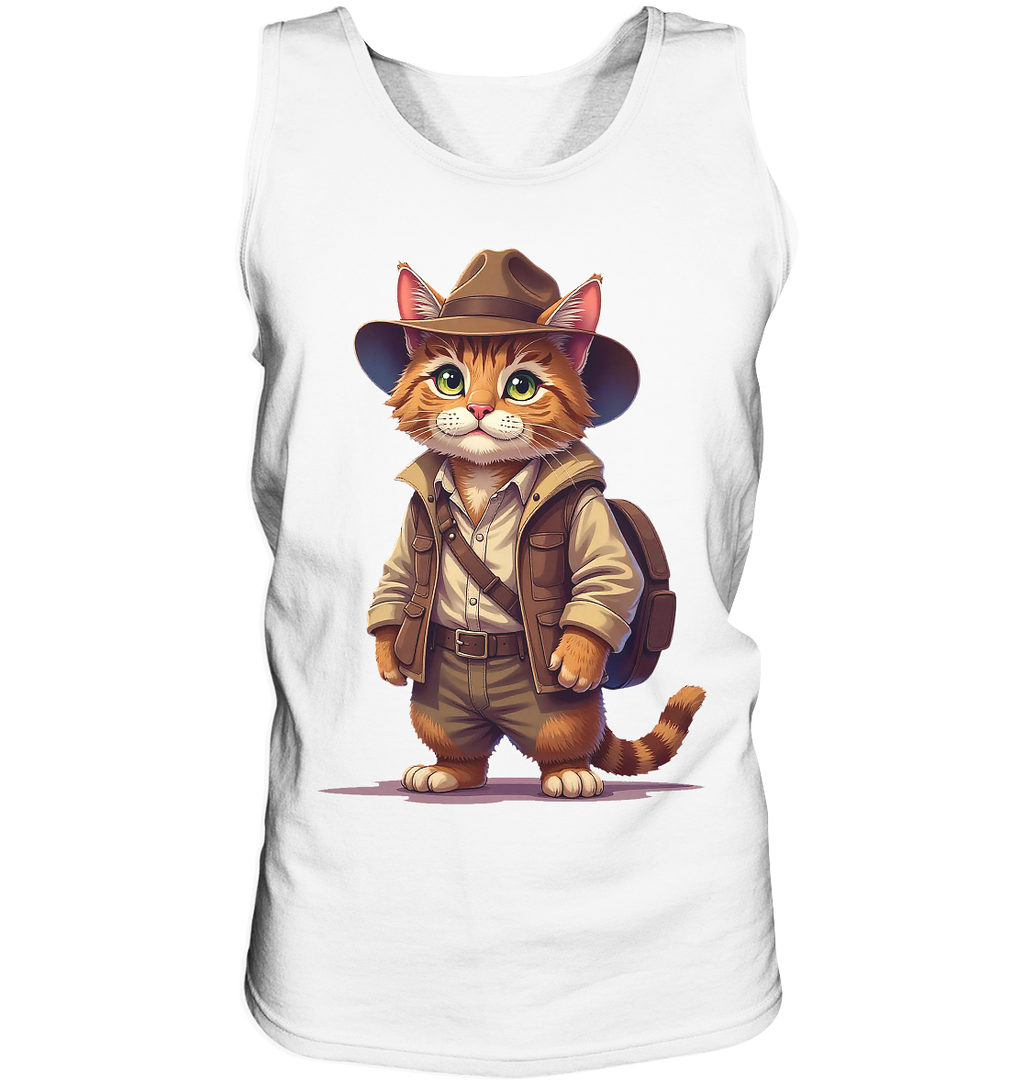 Abenteurer Katze Cartoon  - personalisierbar - Tank-Top