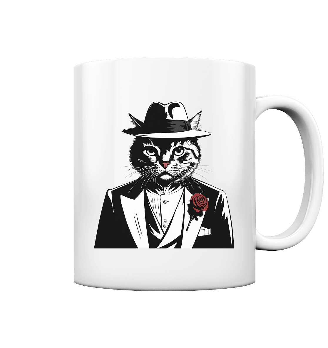 Catfather Katze Mafia - personalisierbar - Tasse glossy