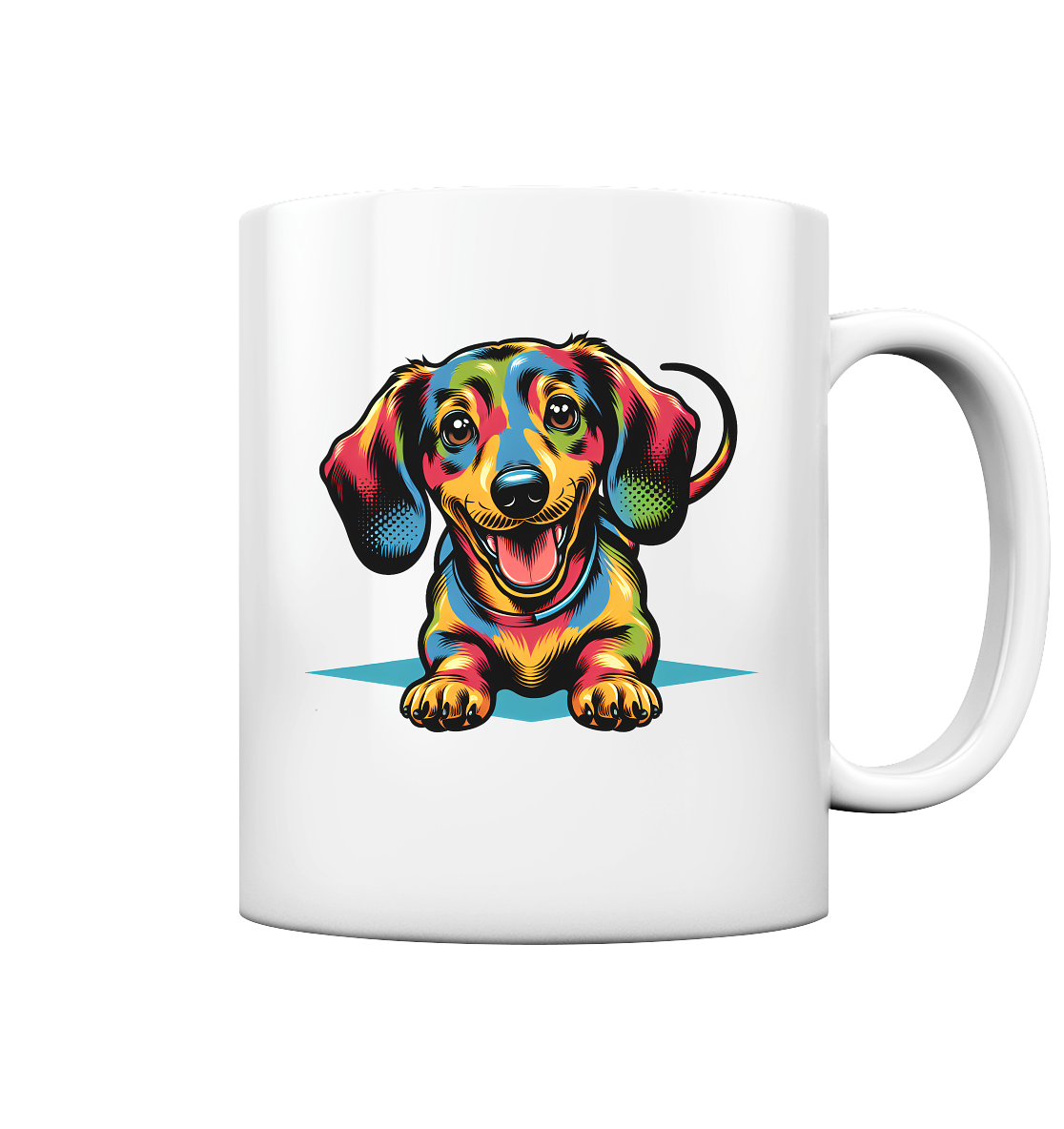 Happy Dackel Pop Art - Tasse glossy