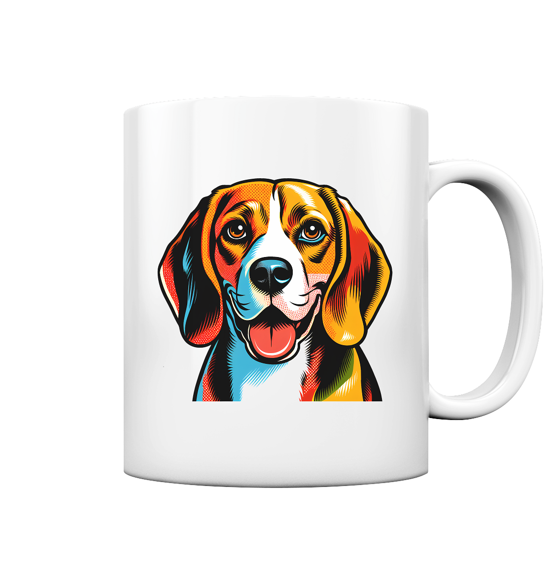 Beagle Pop Art - Personalisierbar - Tasse glossy