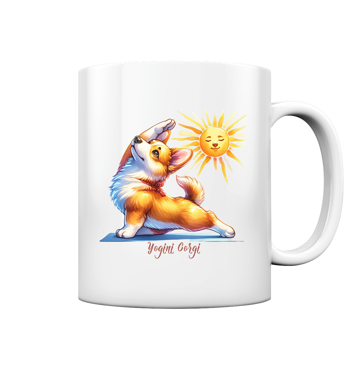 Yoga Corgi Hund yogini Gorgi - personalisierbar - Tasse glossy