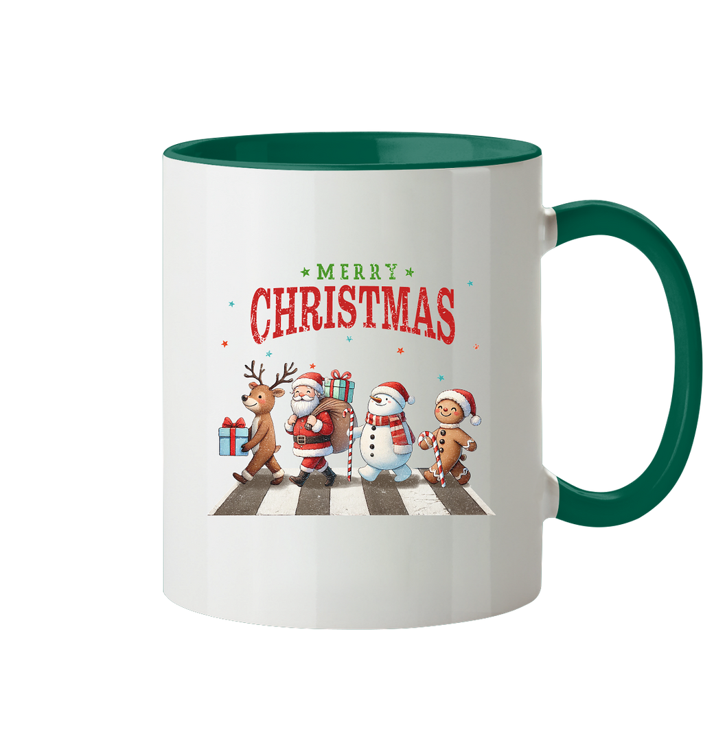 Merry Christmas Zebrastreifen - Tasse zweifarbig