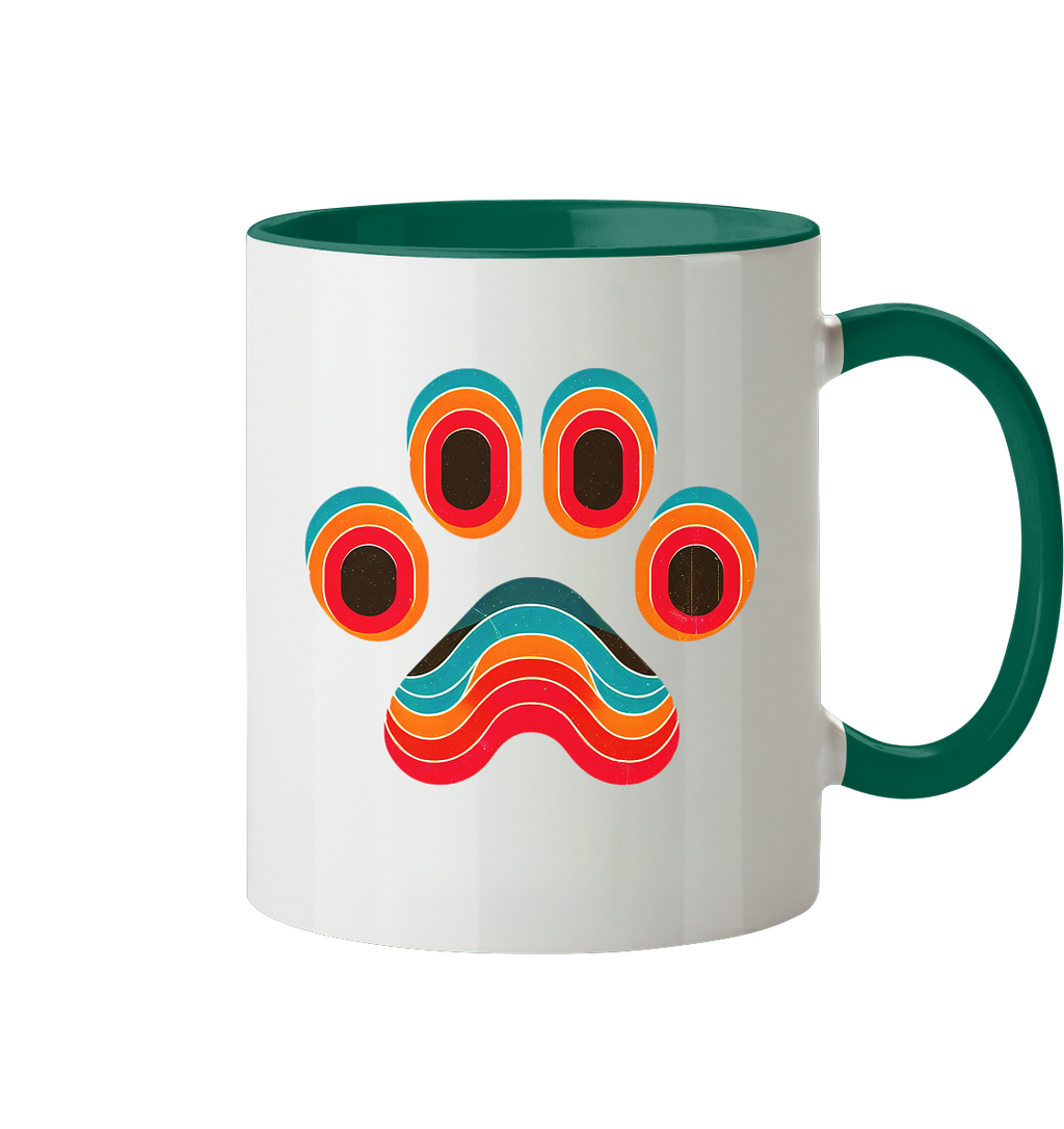 70s Style Pfote Art - Tasse zweifarbig