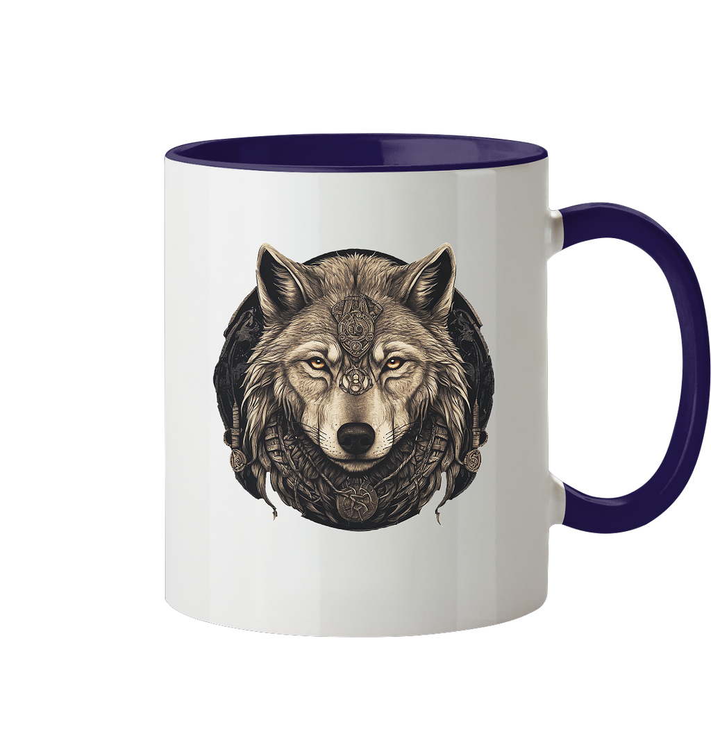 Wolf Fenris Viking Art - Tasse zweifarbig