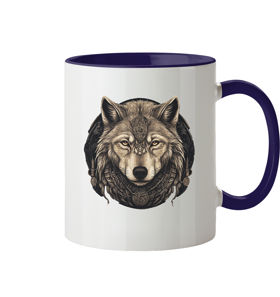 Wolf Fenris Viking Art - Tasse zweifarbig