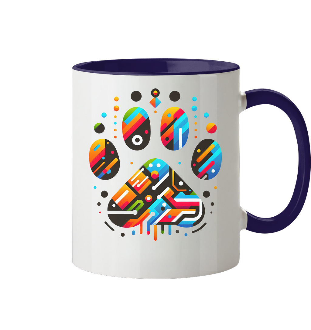 Y2K Technisch Design Pfote  - Tasse zweifarbig