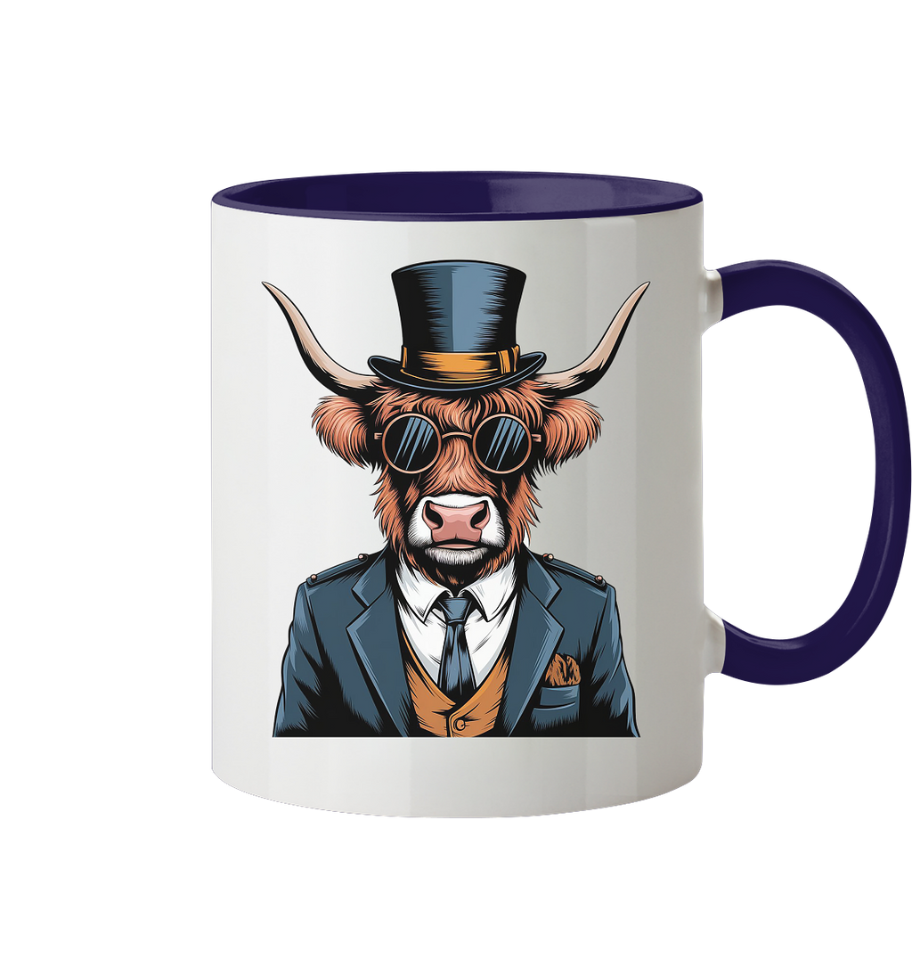 Highland Cow Steampunk - Tasse zweifarbig