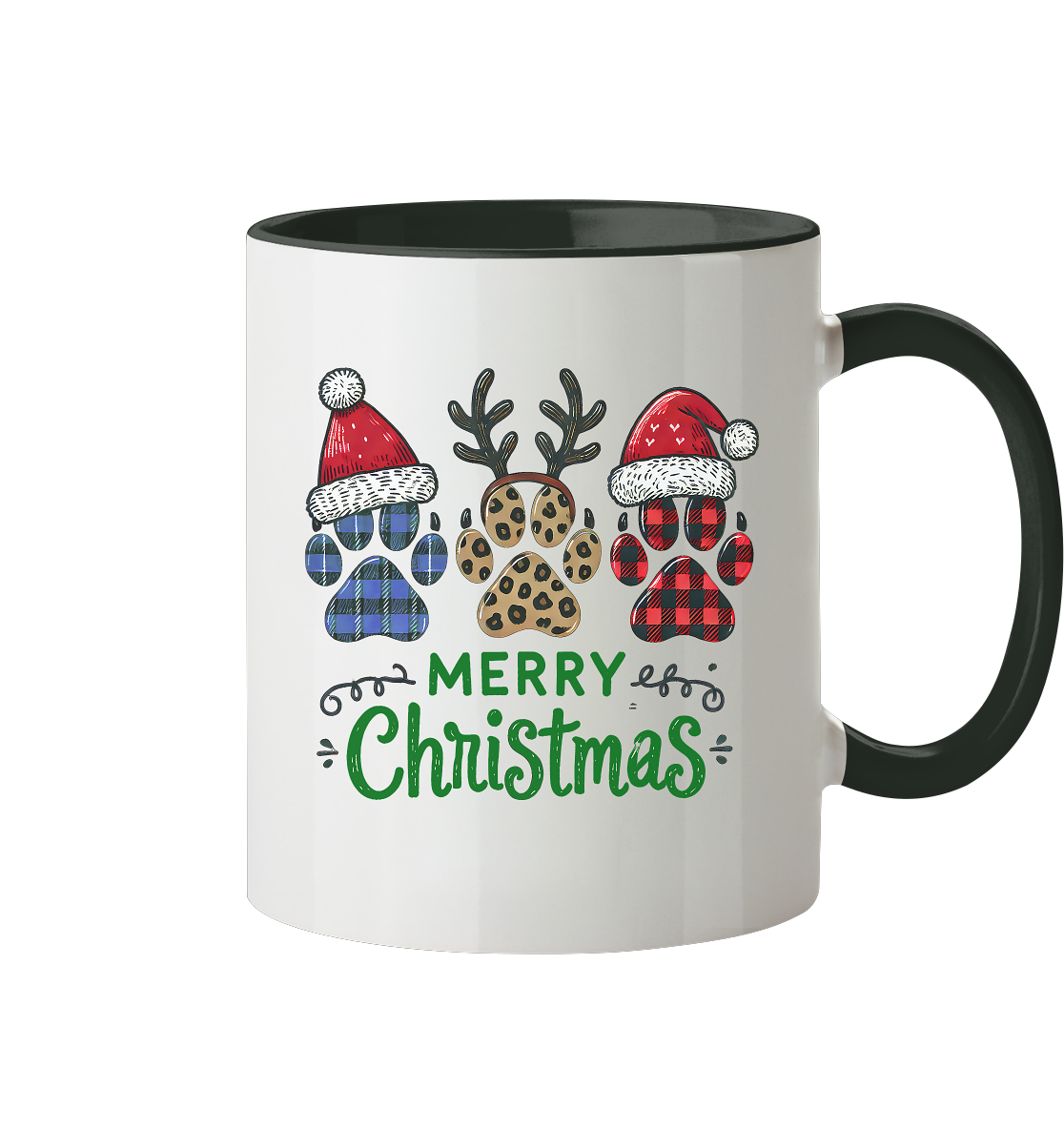 Paw Merry Christmas  - Tasse zweifarbig