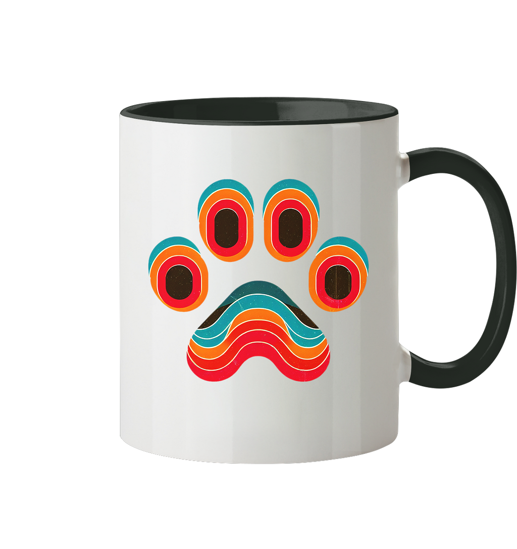 70s Style Pfote Art - Tasse zweifarbig