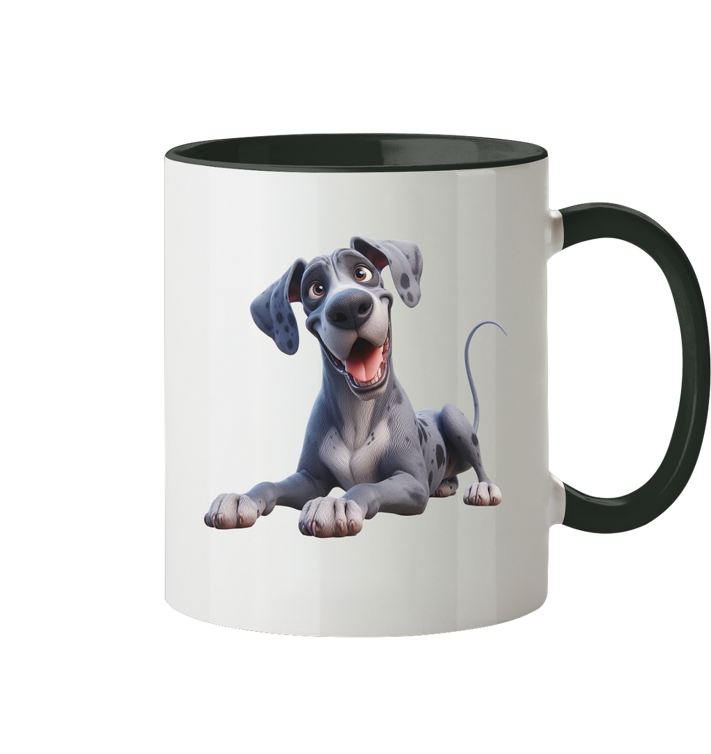 Dänische Dogge - personalisierbar - Tasse zweifarbig