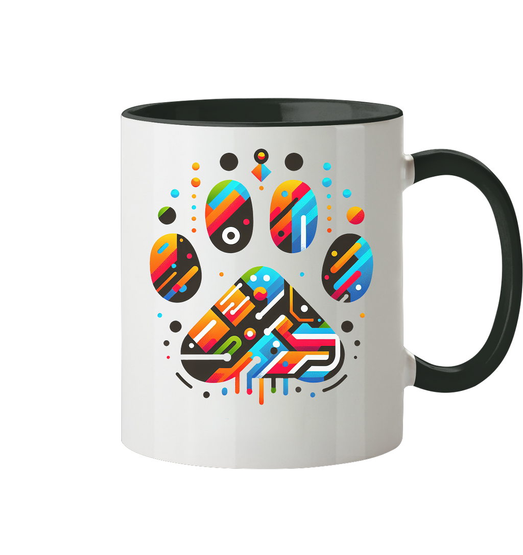 Y2K Technisch Design Pfote  - Tasse zweifarbig