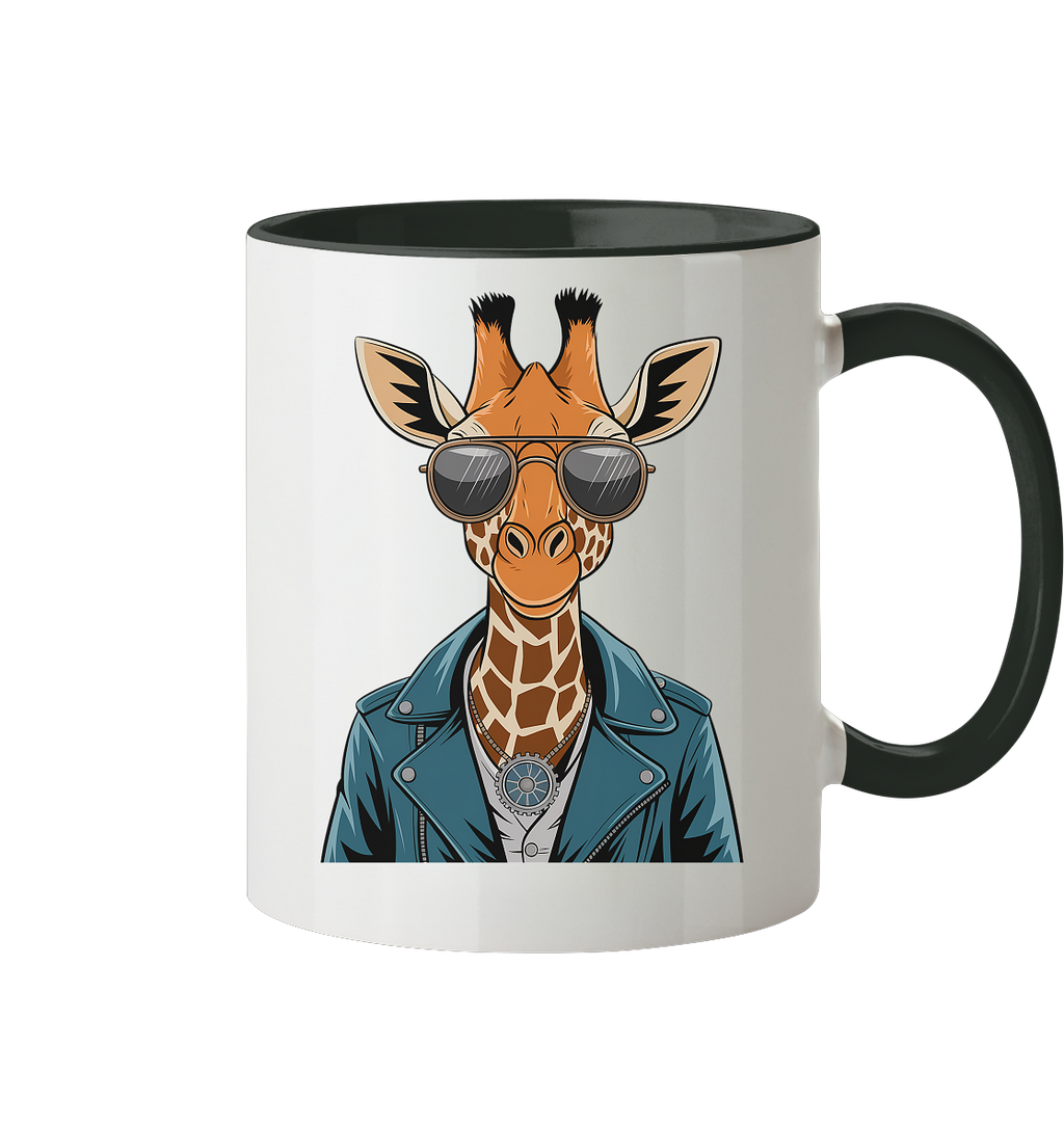 Giraffe Steampunk - Tasse zweifarbig