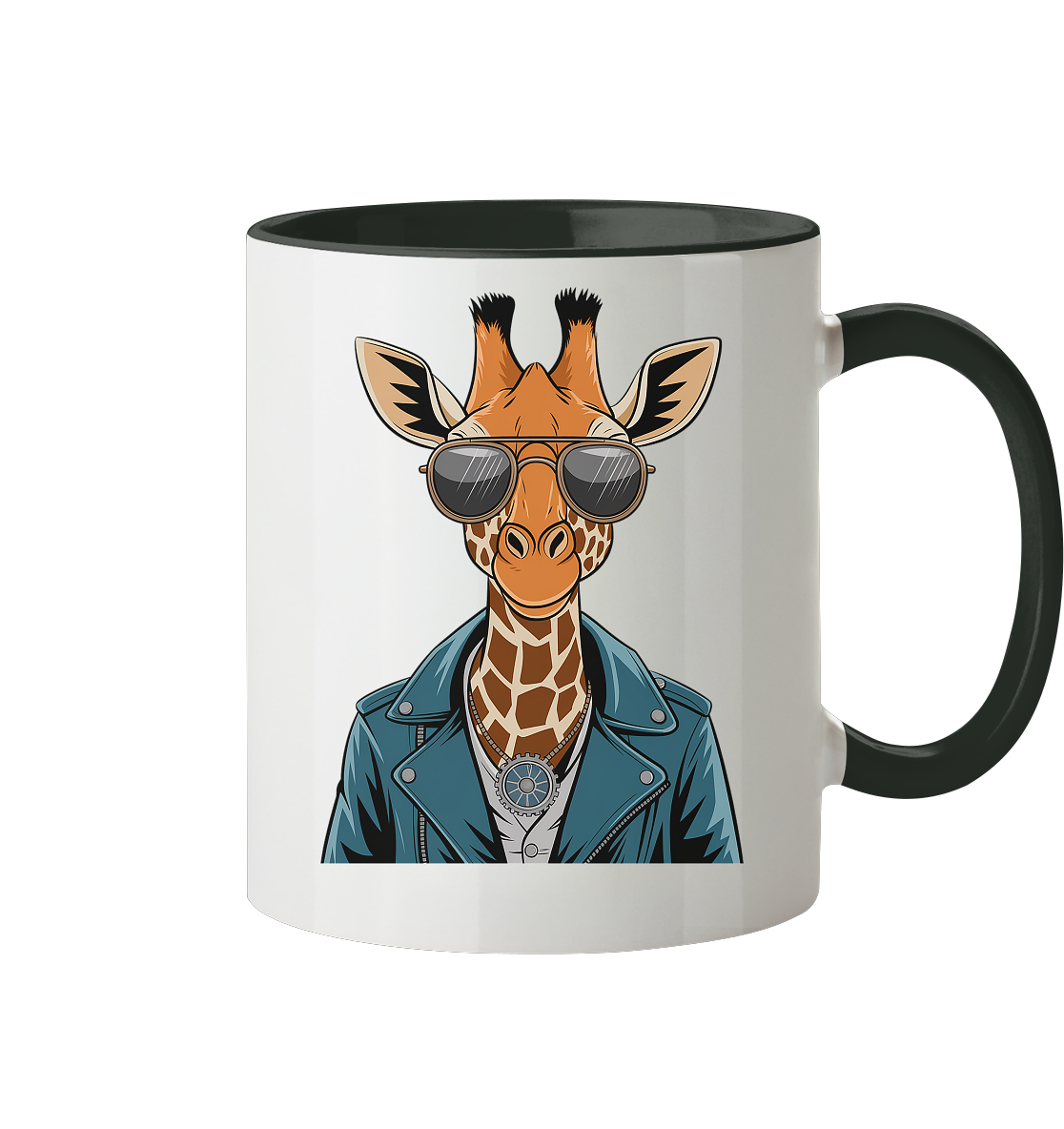 Giraffe Steampunk - Tasse zweifarbig