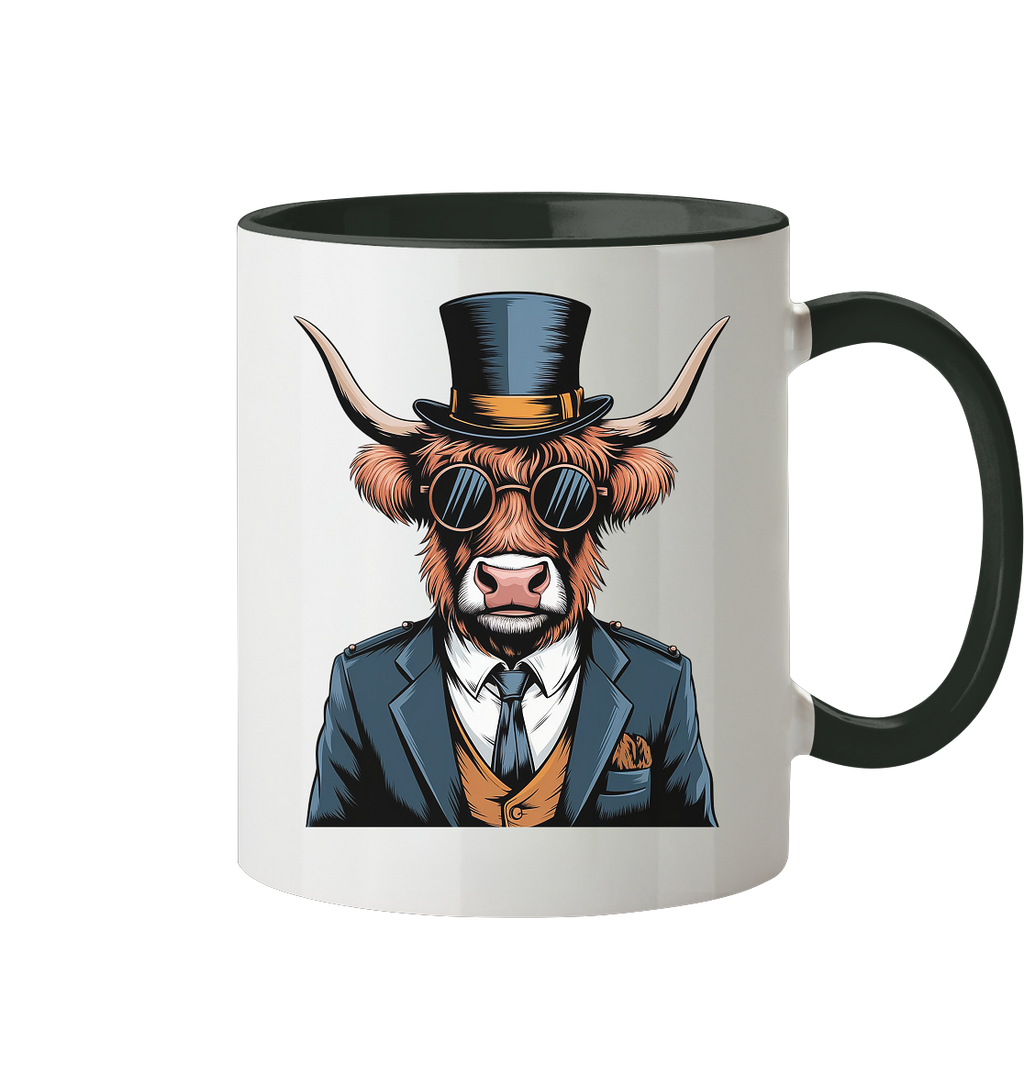 Highland Cow Steampunk - Tasse zweifarbig