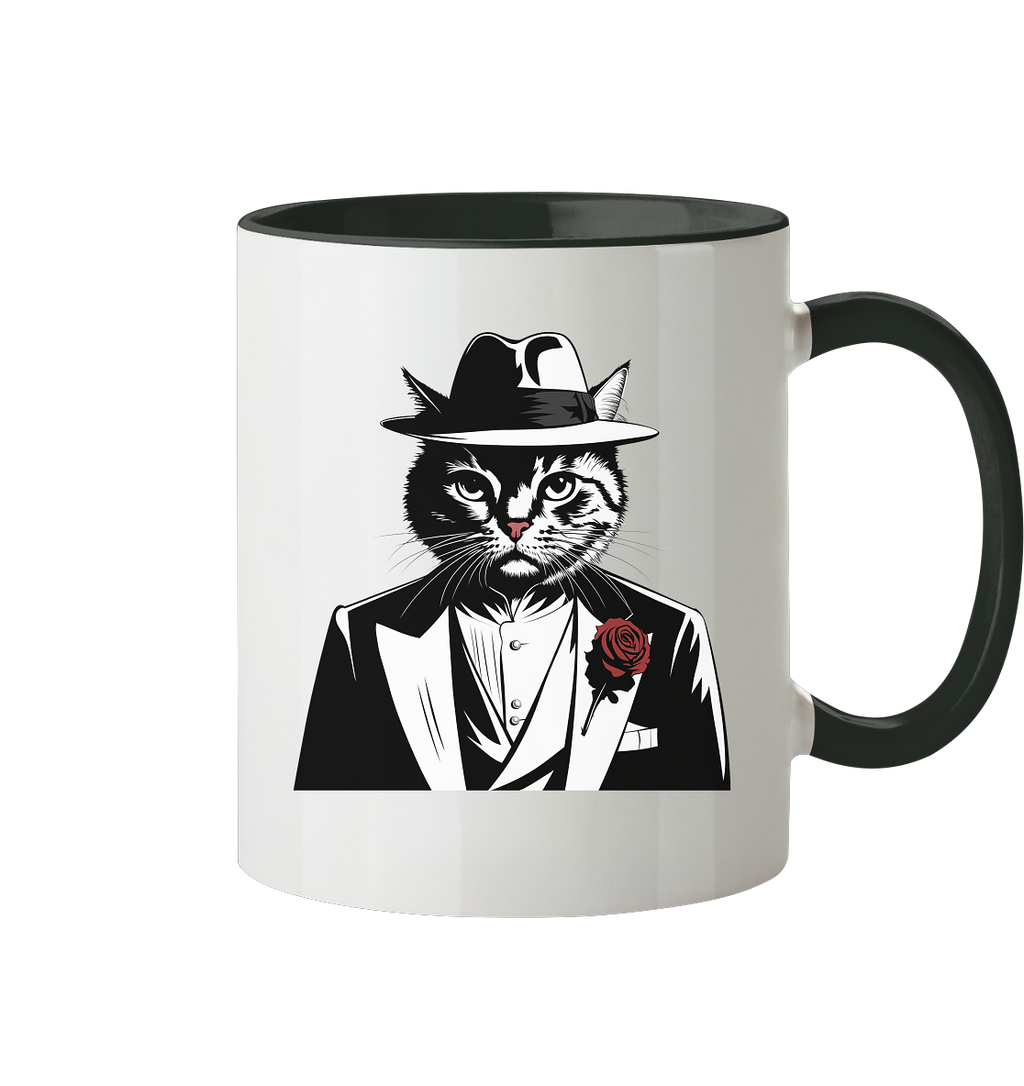 Catfather Katze Mafia - personalisierbar - Tasse zweifarbig