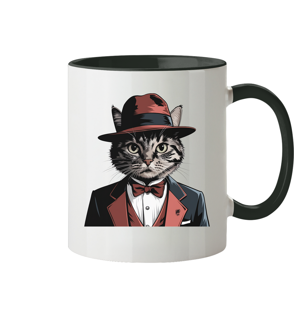 Godfather Catmother Katze Mafia - personalisierbar  - Tasse zweifarbig