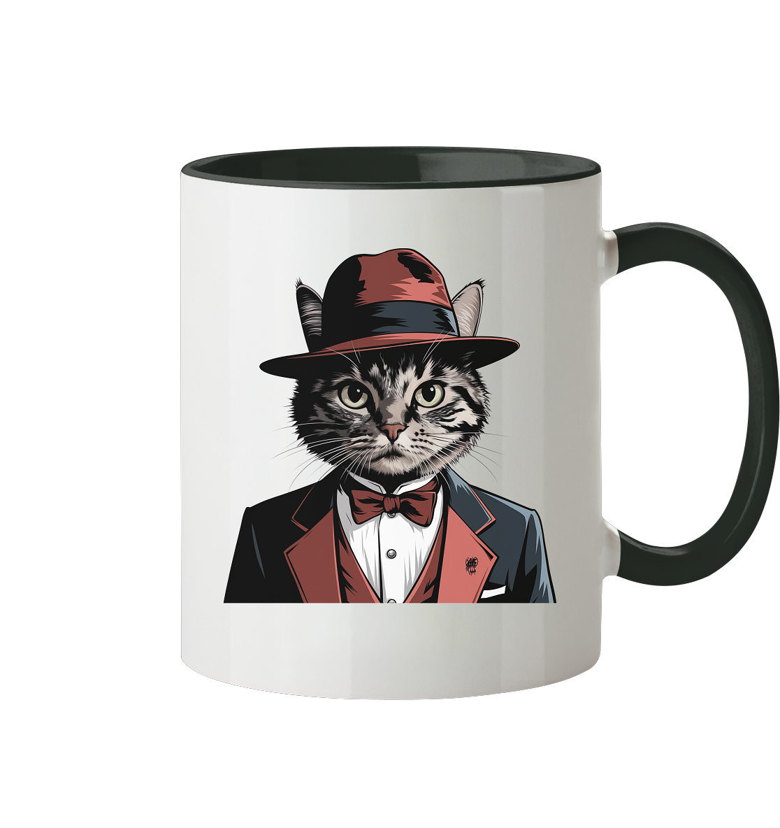 Godfather Catmother Katze Mafia - personalisierbar  - Tasse zweifarbig