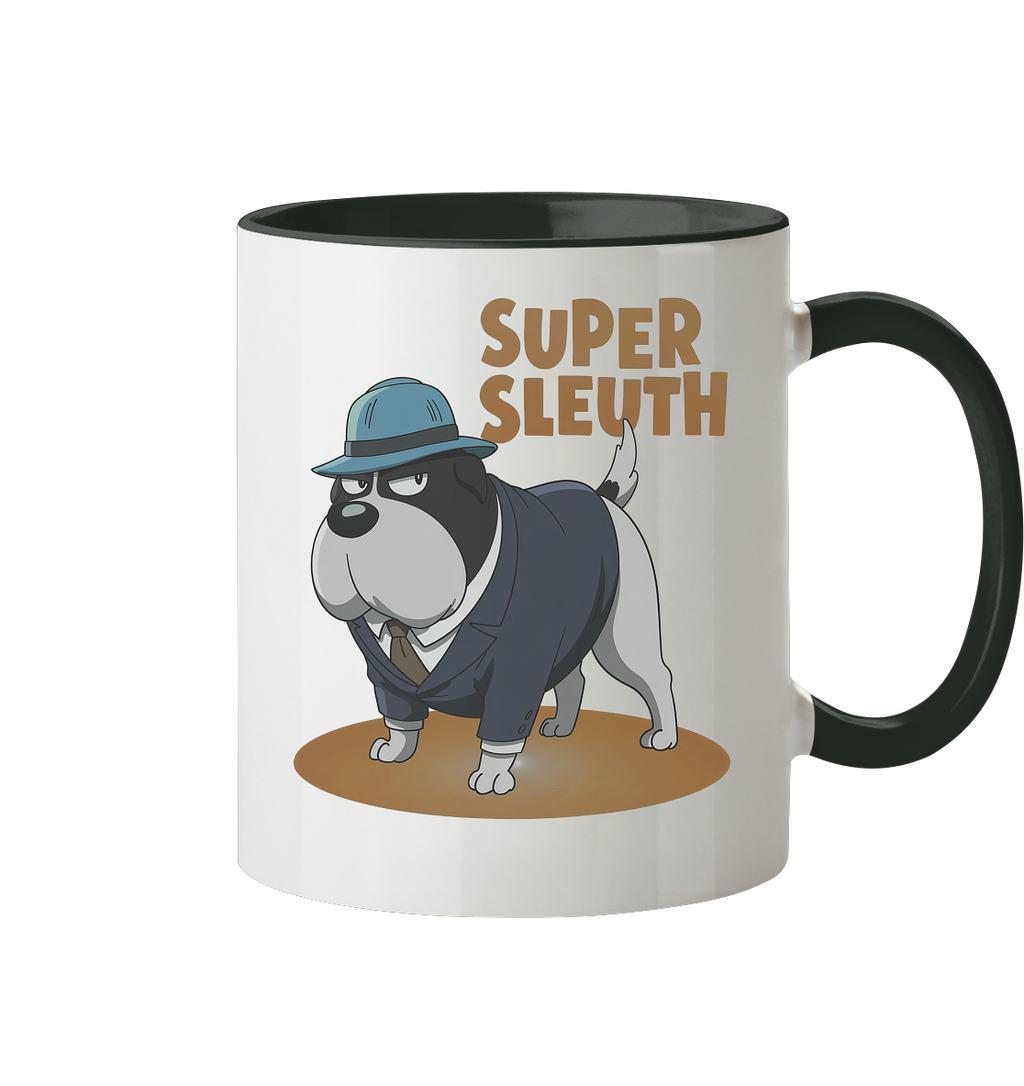 Hund Super Sleuth Detektiv - Tasse zweifarbig