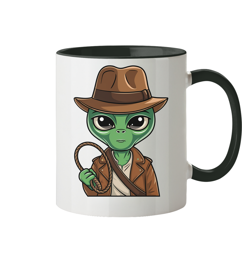 Alien Abenteurer Cartoon - Tasse zweifarbig