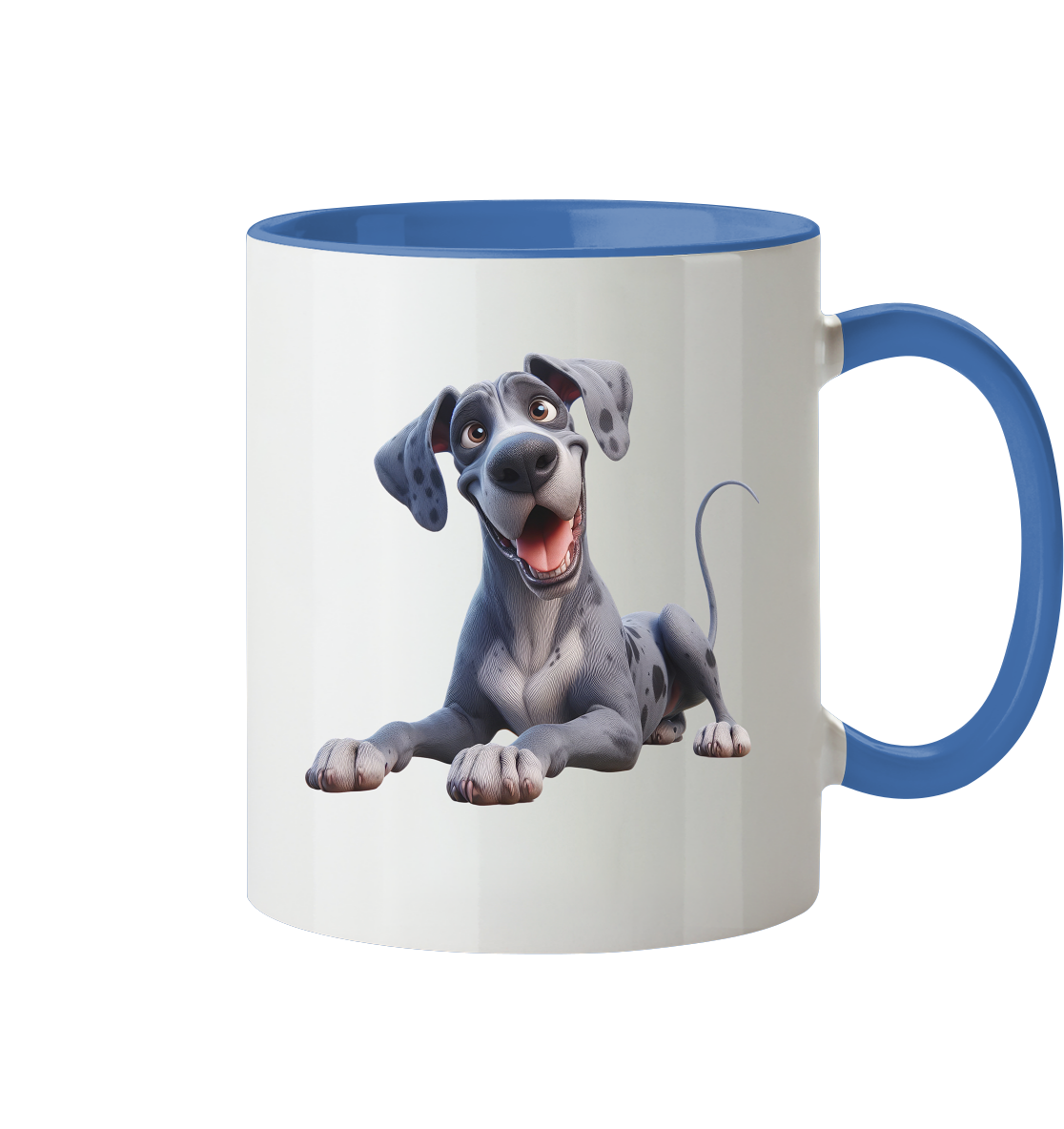 Dänische Dogge - personalisierbar - Tasse zweifarbig