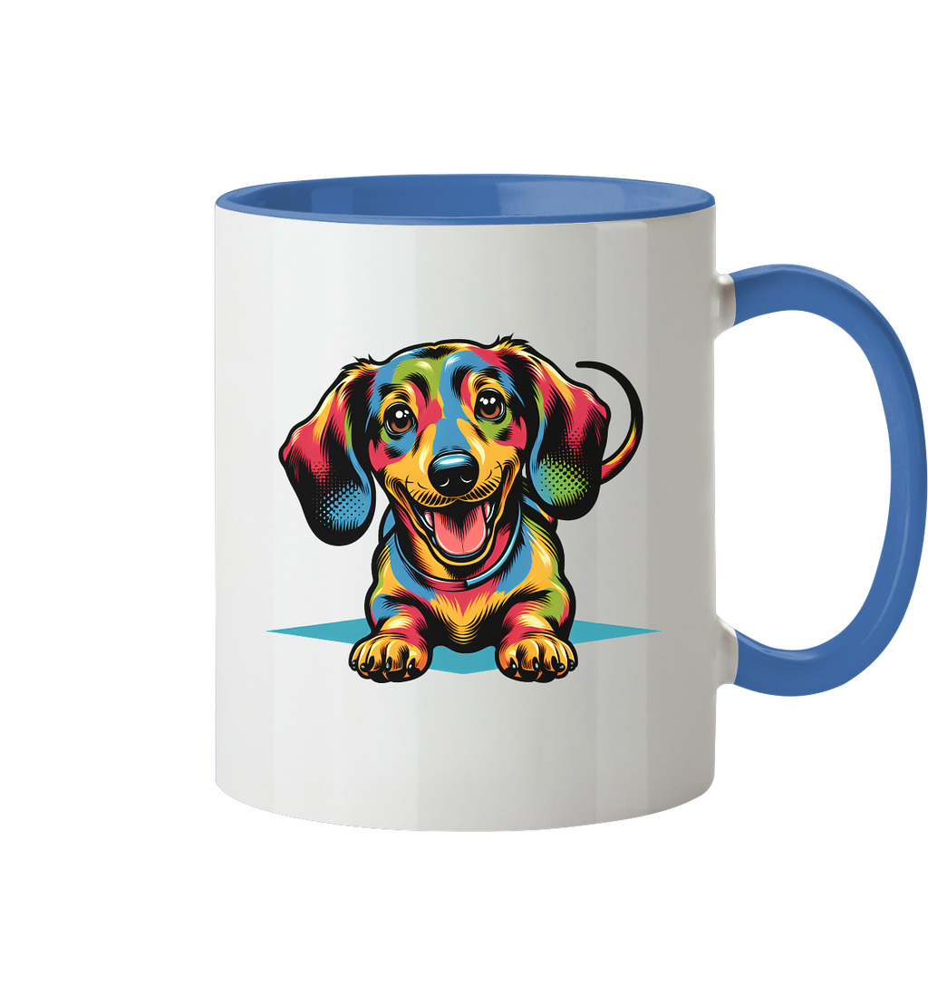 Happy Dackel Pop Art - Tasse zweifarbig