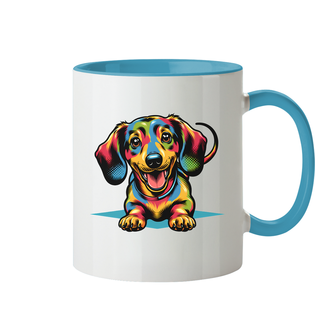 Happy Dackel Pop Art - Tasse zweifarbig