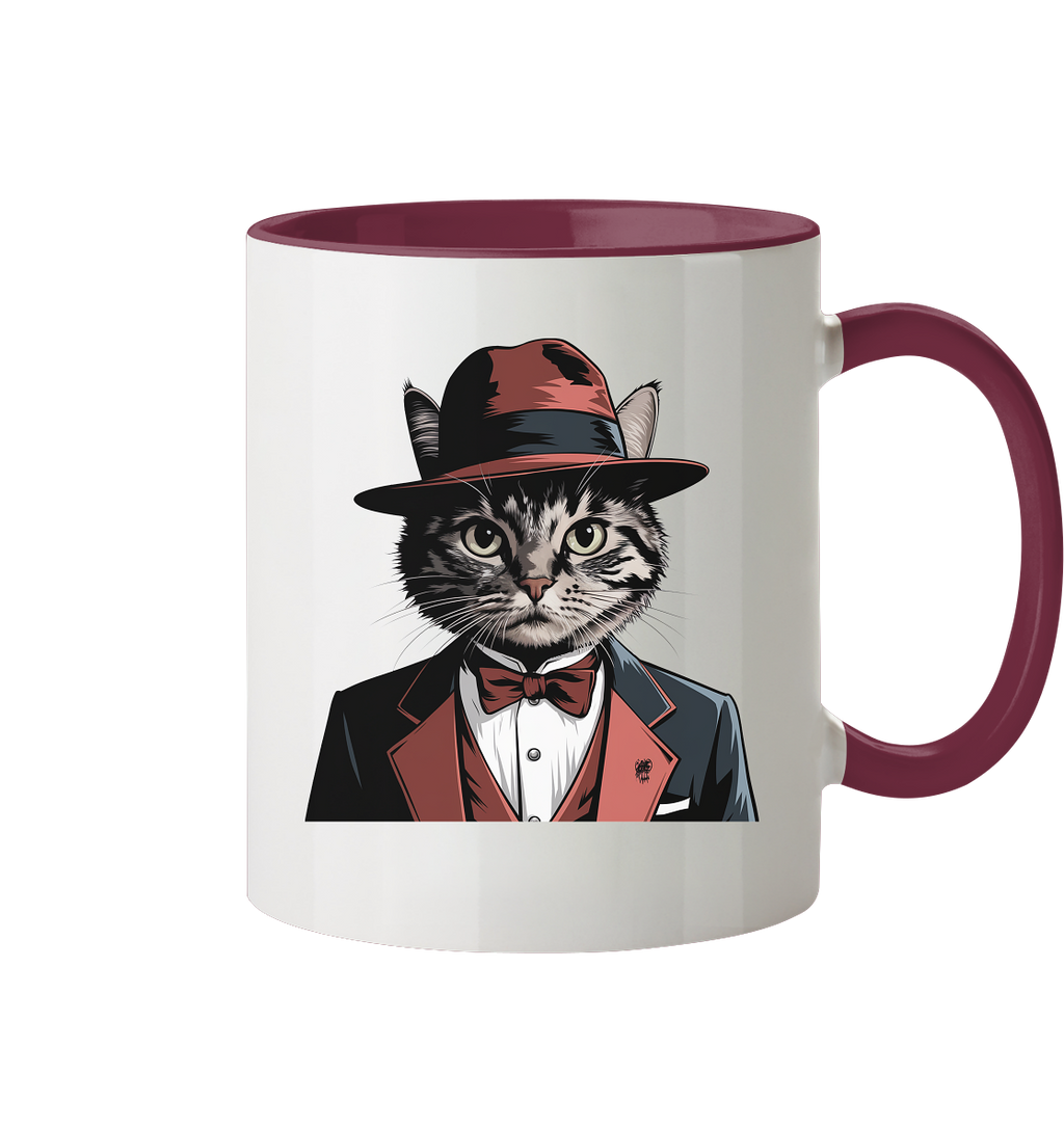 Godfather Catmother Katze Mafia - personalisierbar  - Tasse zweifarbig