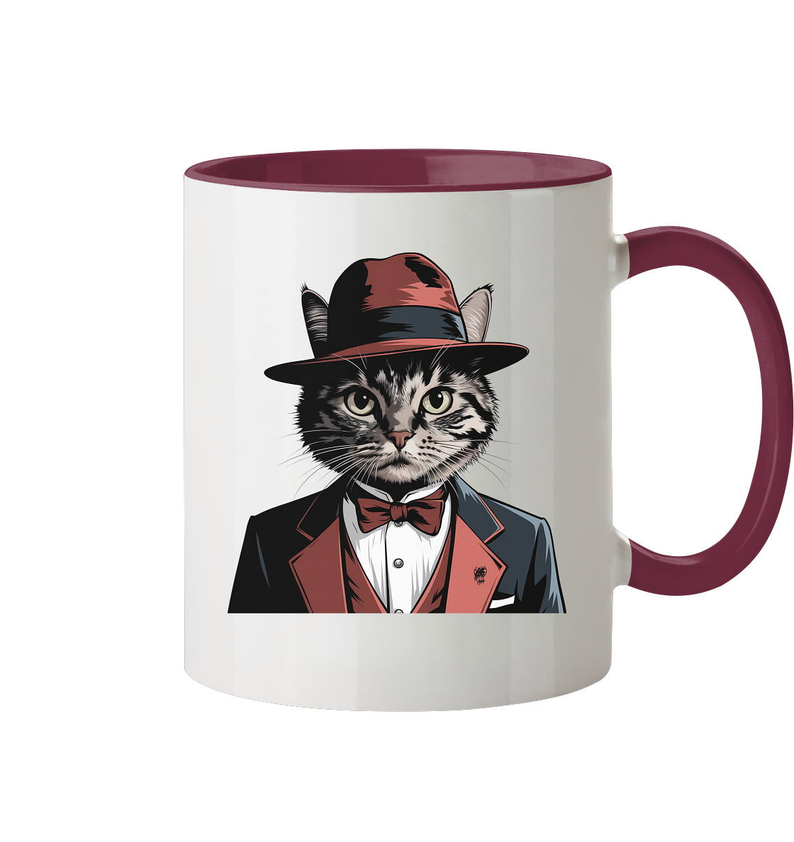 Godfather Catmother Katze Mafia - personalisierbar  - Tasse zweifarbig