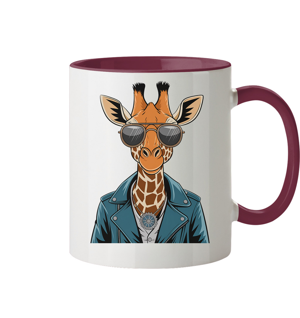 Giraffe Steampunk - Tasse zweifarbig