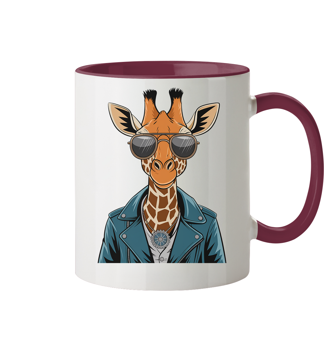 Giraffe Steampunk - Tasse zweifarbig