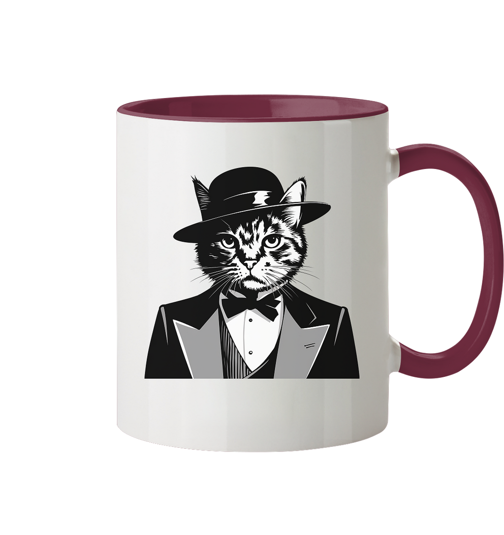 Godfather Katze Mafia - personalisierbar  - Tasse zweifarbig
