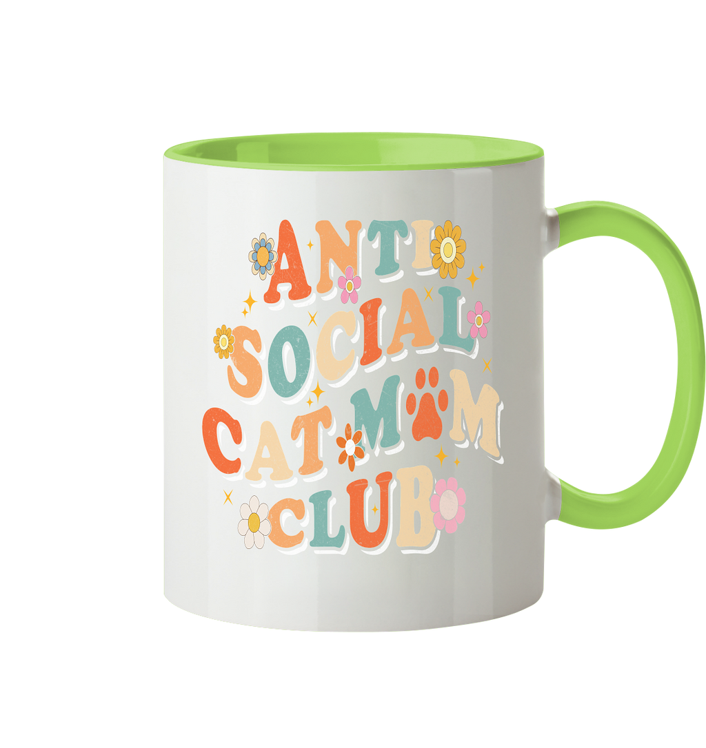 Anti Social Cat Mum Club - Tasse zweifarbig