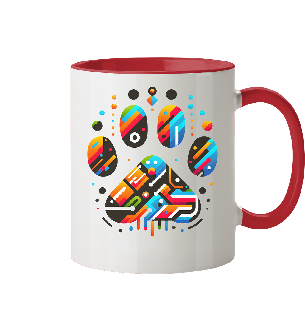 Y2K Technisch Design Pfote  - Tasse zweifarbig