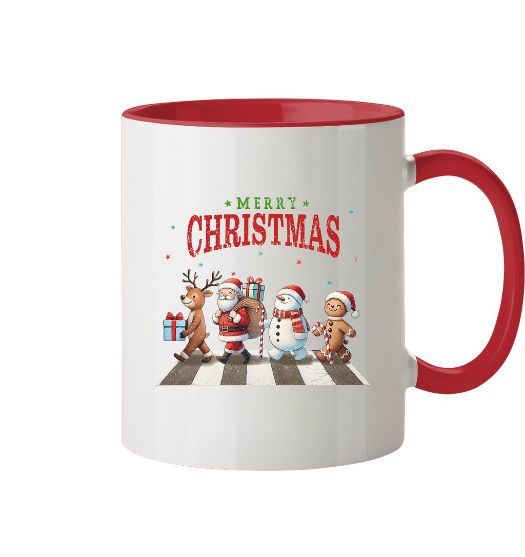 Merry Christmas Zebrastreifen - Tasse zweifarbig
