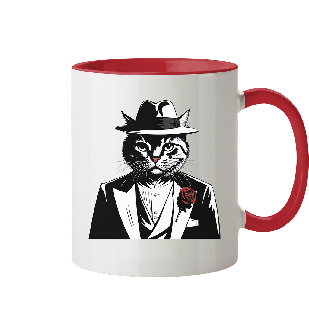 Catfather Katze Mafia - personalisierbar - Tasse zweifarbig