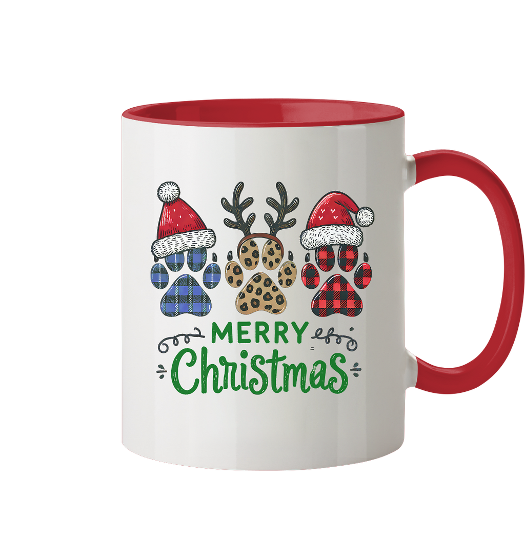 Paw Merry Christmas  - Tasse zweifarbig