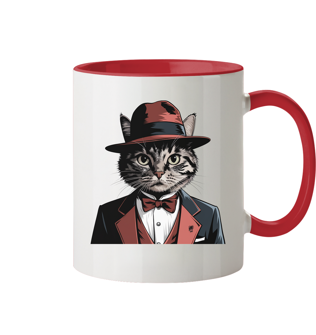 Godfather Catmother Katze Mafia - personalisierbar  - Tasse zweifarbig