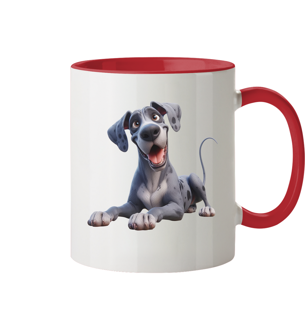 Dänische Dogge - personalisierbar - Tasse zweifarbig