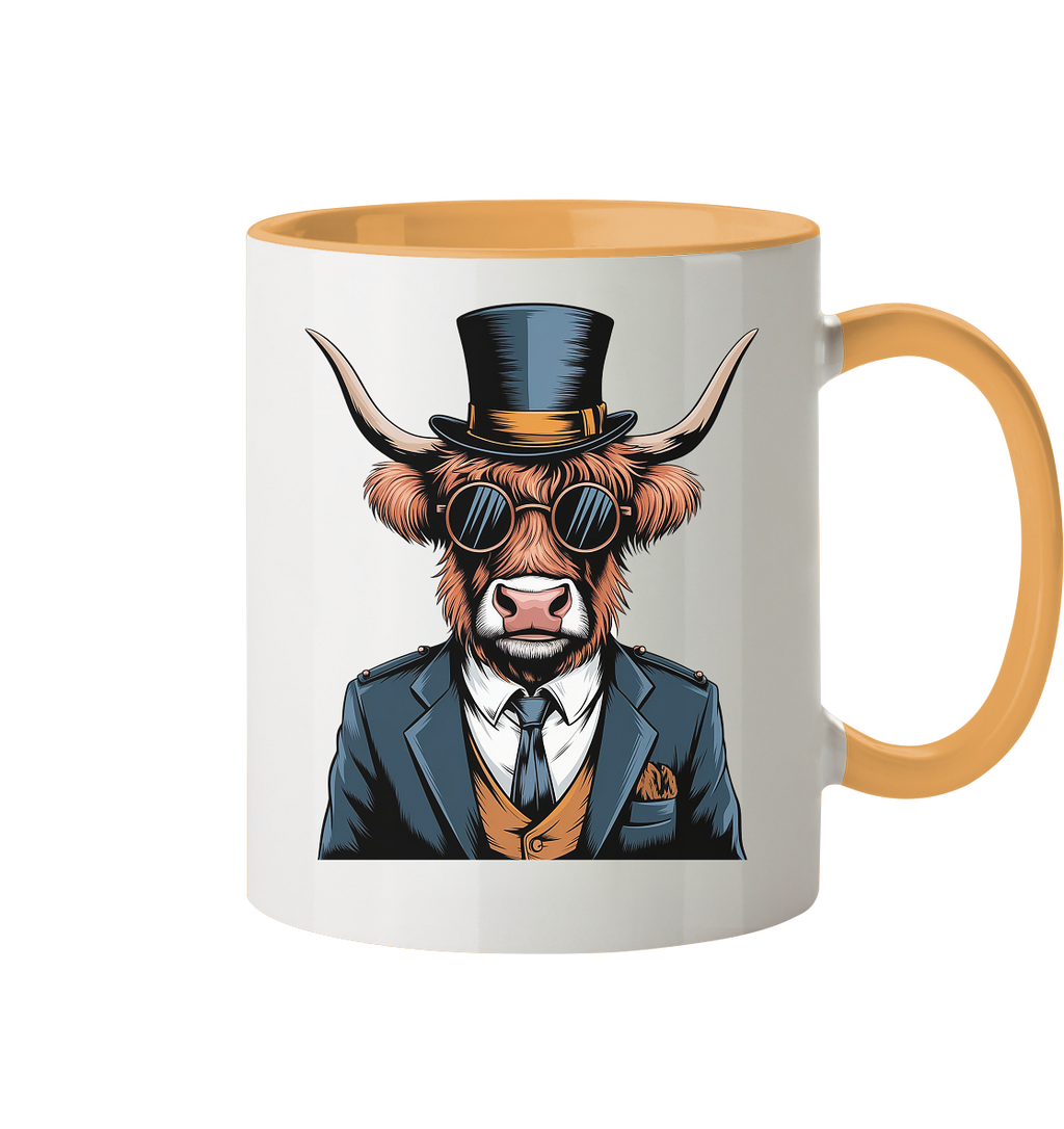 Highland Cow Steampunk - Tasse zweifarbig