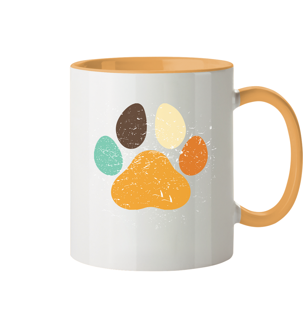 Bunte Pfote - Tasse zweifarbig