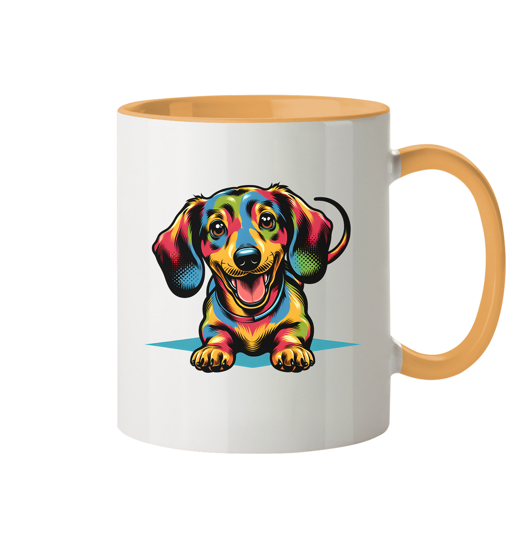 Happy Dackel Pop Art - Tasse zweifarbig