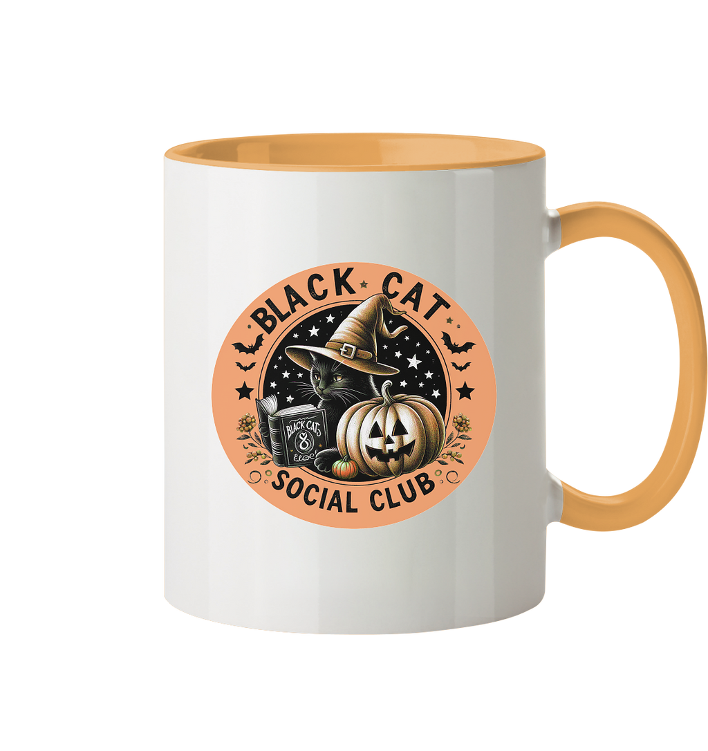 Halloween Black Cat Social Club - Tasse zweifarbig